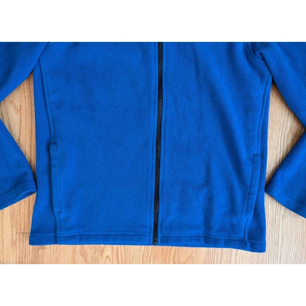 The North Face Youth Full Zip Fleece Jacket Youth XL 18-16 Blue Hooded Pockets